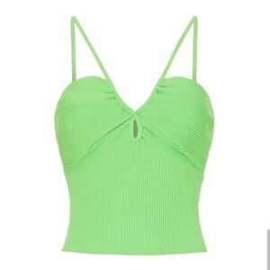 A.L.C. Women's Ana Top, Stretchy Viscose Blend Sleeveless Crop, Vibrant Green, M